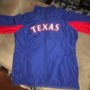 Majestic kids Texas Rangers jacket. Like new only worn a times.
